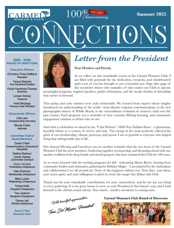 Carmel Womans Club Summer 2025 Newsletter